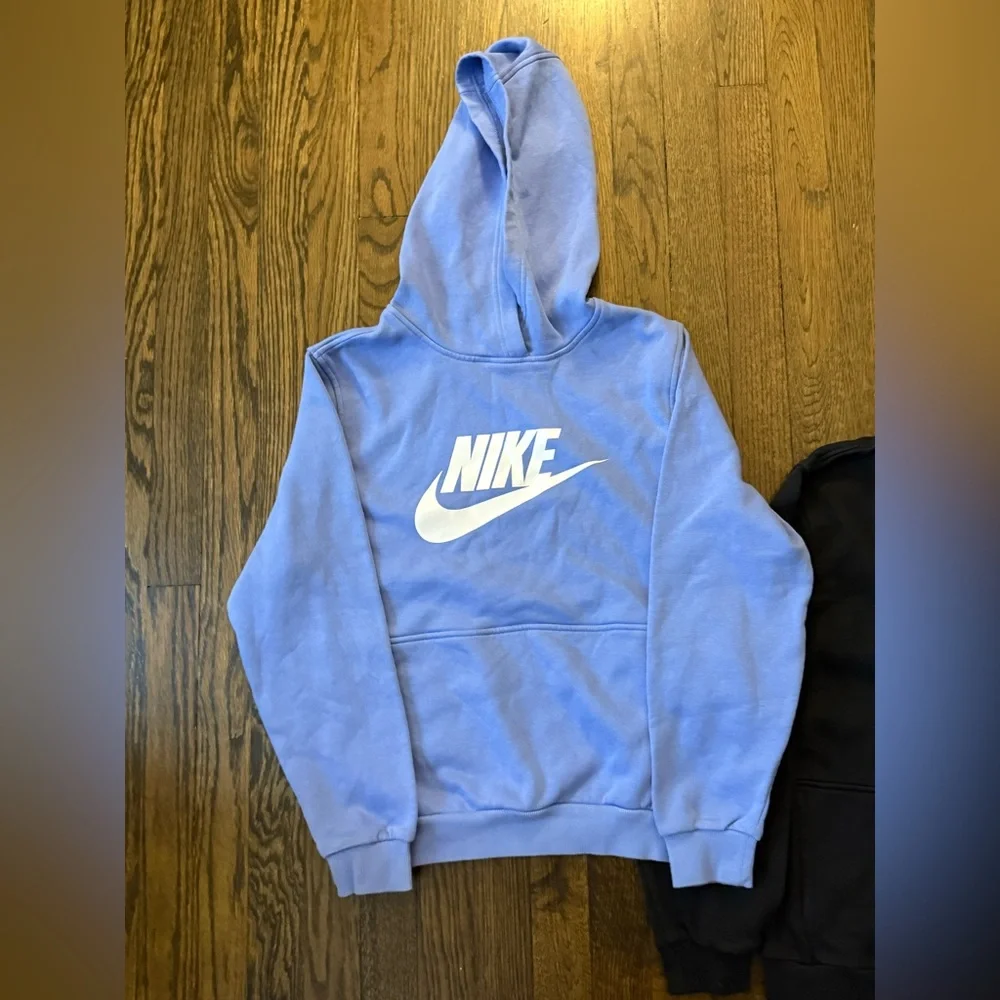 GUC Kids Nike Hoodie Bundle - XL - 1 Blue & 1 Black Graphic Hoodie - Picture 2 of 6